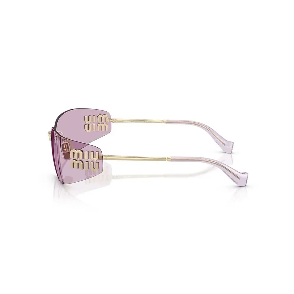 MIU MIU MU A51S ZVN90O Pale Gold Pink Women Wrap Sunglasses AUTHENTIC